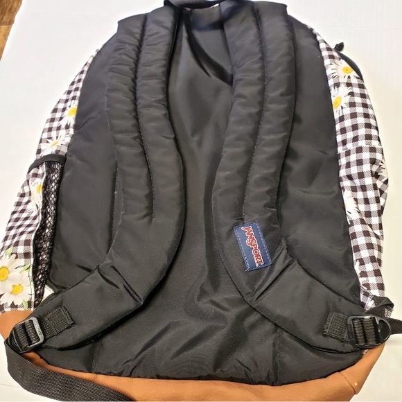JanSport Daisy Mae Cool Student 17.5" Backpack Flower Gingham Laptop Pocket NEW - Picture 5 of 11